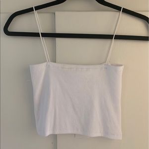 Ribbed white crop top